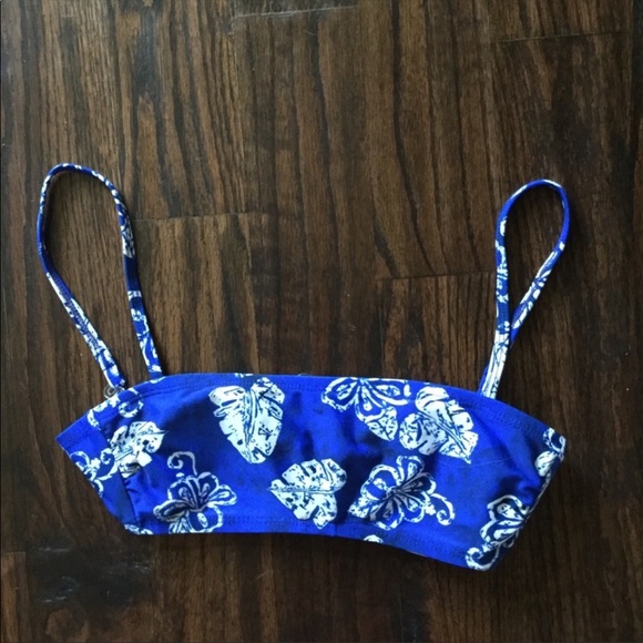 Summer Girl Blue & White Tropical Print Swimsuit - Picture 4 of 4